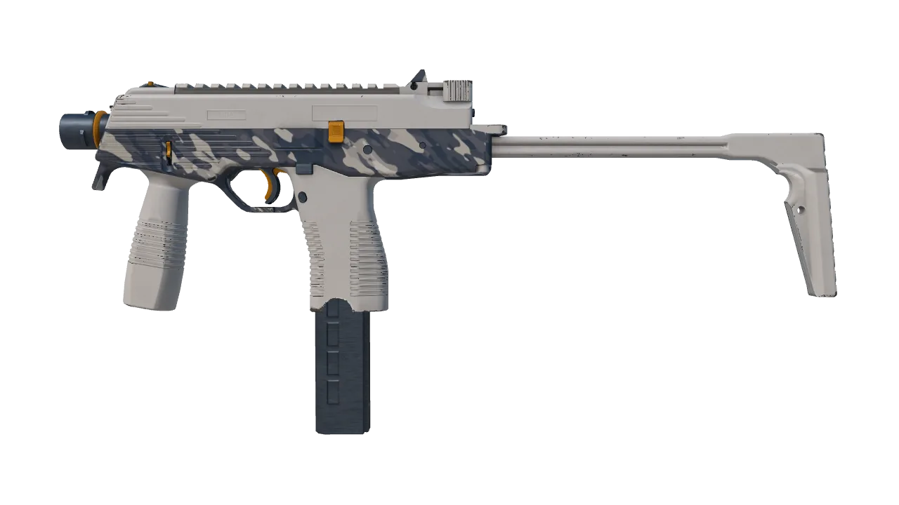 Souvenir MP9 | Arctic Tri-Tone (Minimal Wear) — Dust II light, front