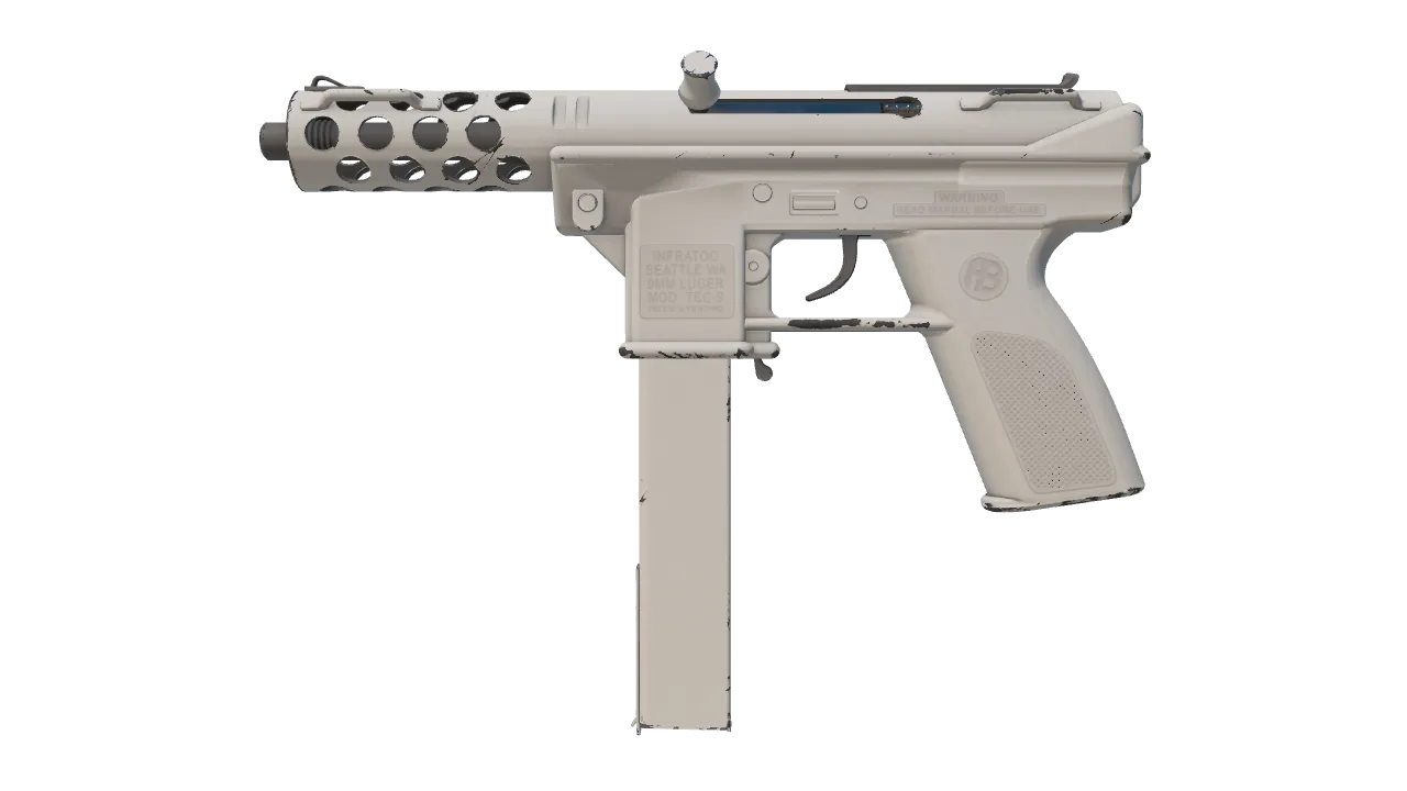 Tec-9 | Whiteout (Minimal Wear) — Dust II light, front