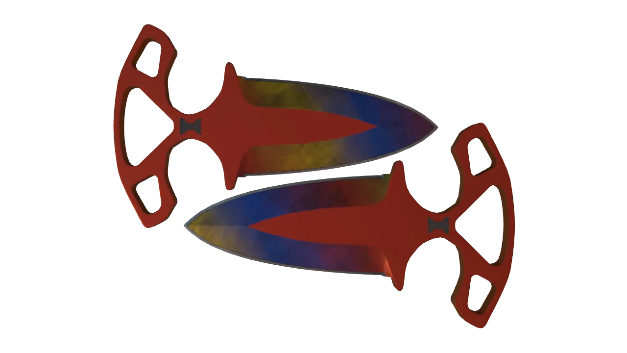 StatTrak™ ★ Shadow Daggers | Marble Fade (Minimal Wear) — Dust II light, front