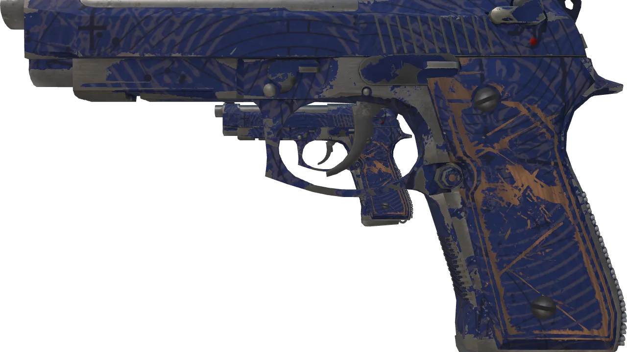 Dual Berettas | Moon in Libra (Well-Worn) — Dust II light, front