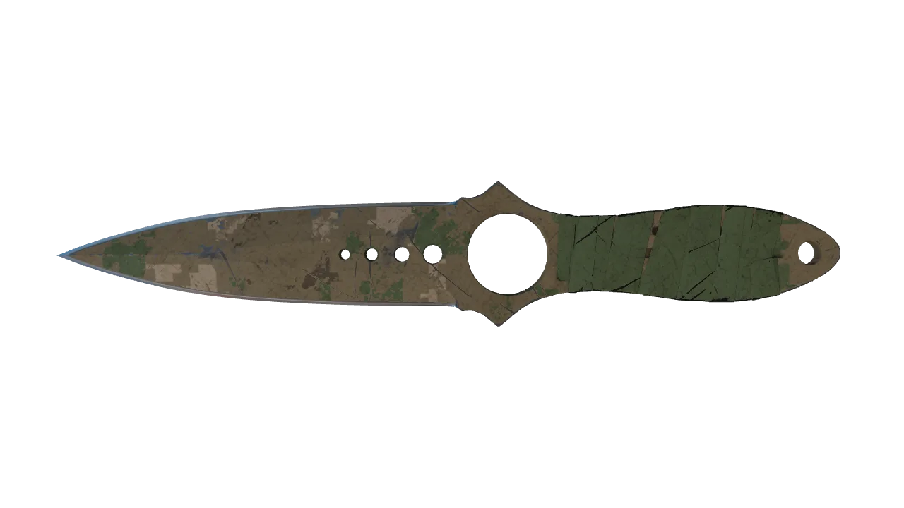 ★ Skeleton Knife | Forest DDPAT (Battle-Scarred) — Dust II light, front