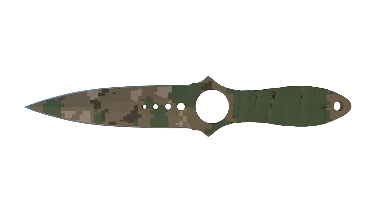 ★ Skeleton Knife | Forest DDPAT (Minimal Wear) — Dust II light, front