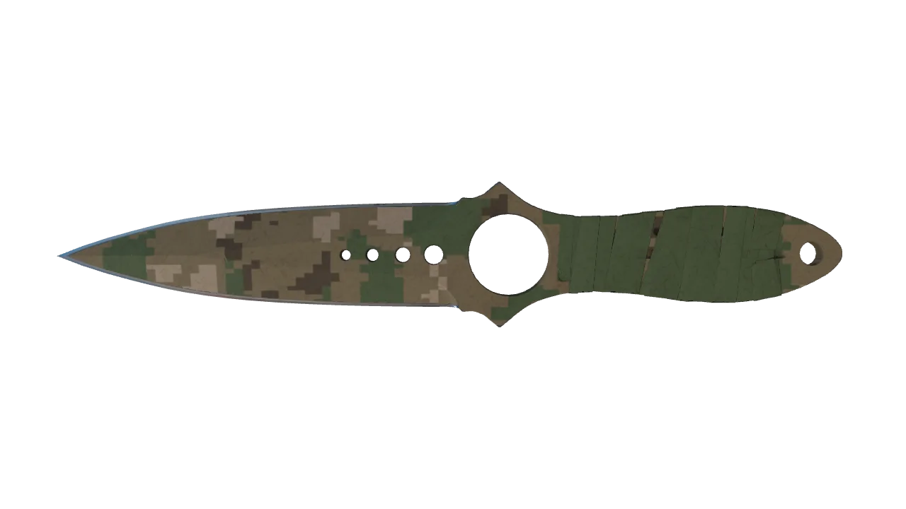 ★ Skeleton Knife | Forest DDPAT (Well-Worn) — Dust II light, front