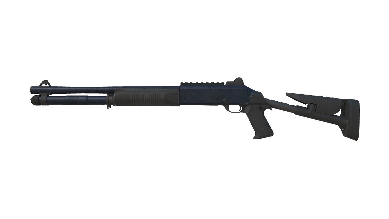 XM1014 | Blue Steel (Well-Worn) — Dust II light, front