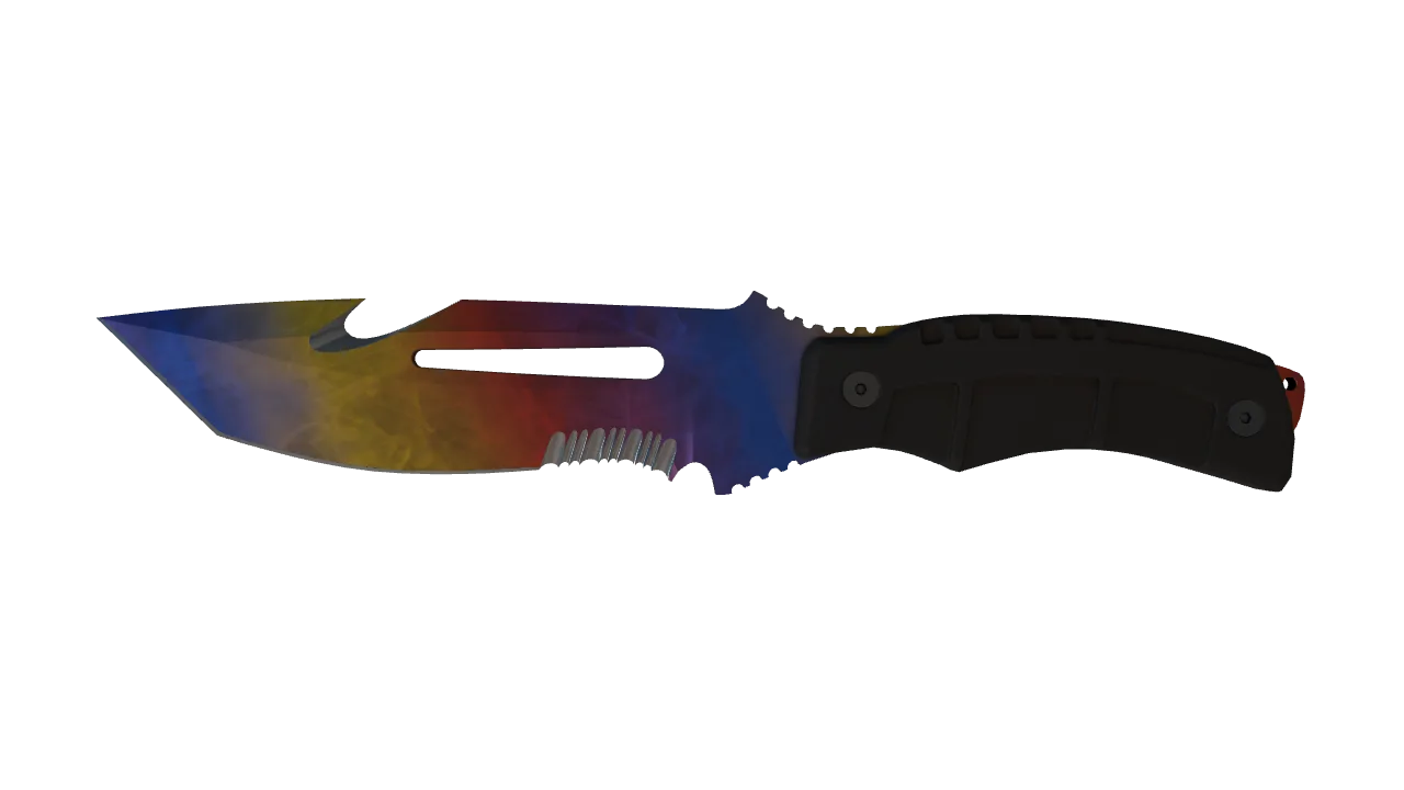 ★ Survival Knife | Marble Fade (Minimal Wear) — Dust II light, front