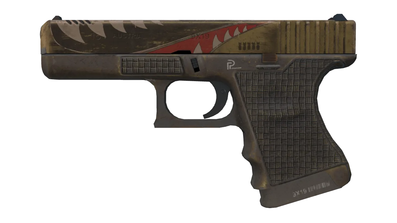 Glock-18 | Warhawk (Battle-Scarred) — Dust II light, front