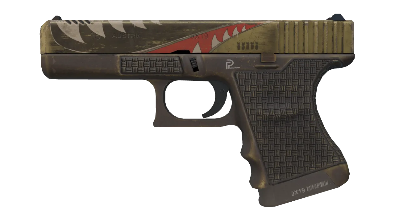 StatTrak™ Glock-18 | Warhawk (Field-Tested) — Dust II light, front