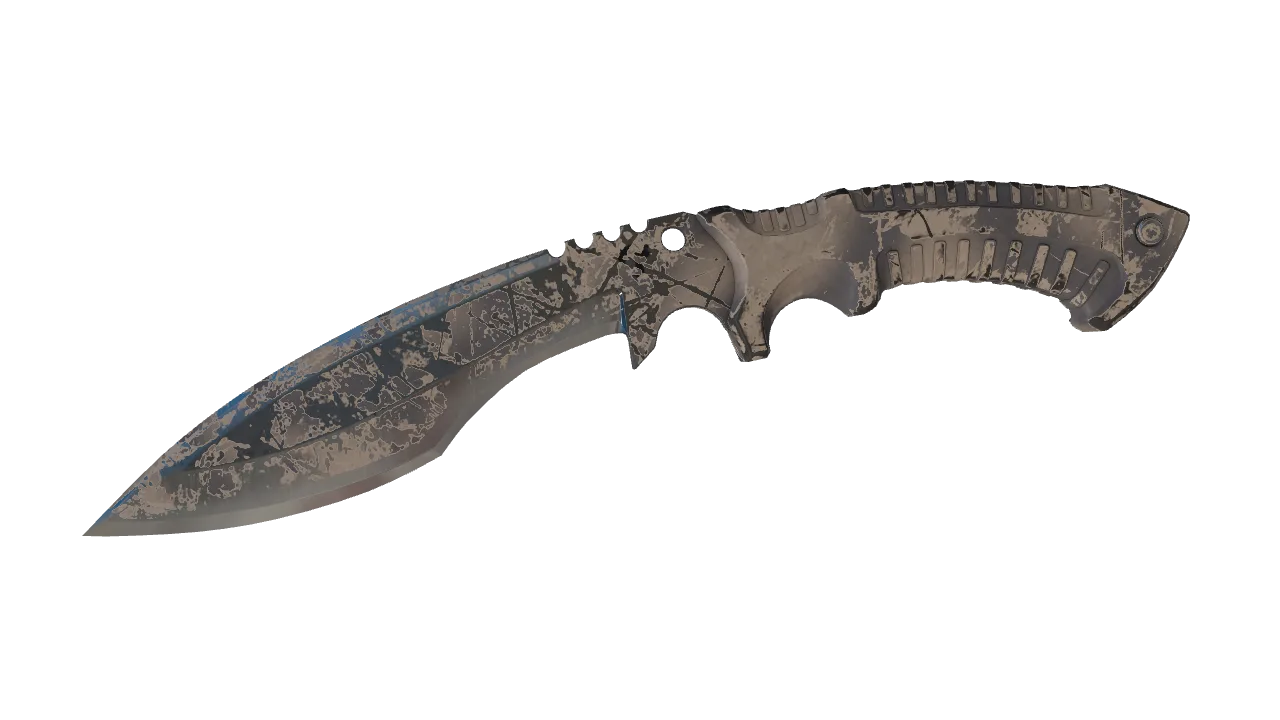 ★ Kukri Knife | Scorched (Well-Worn) — Dust II light, front
