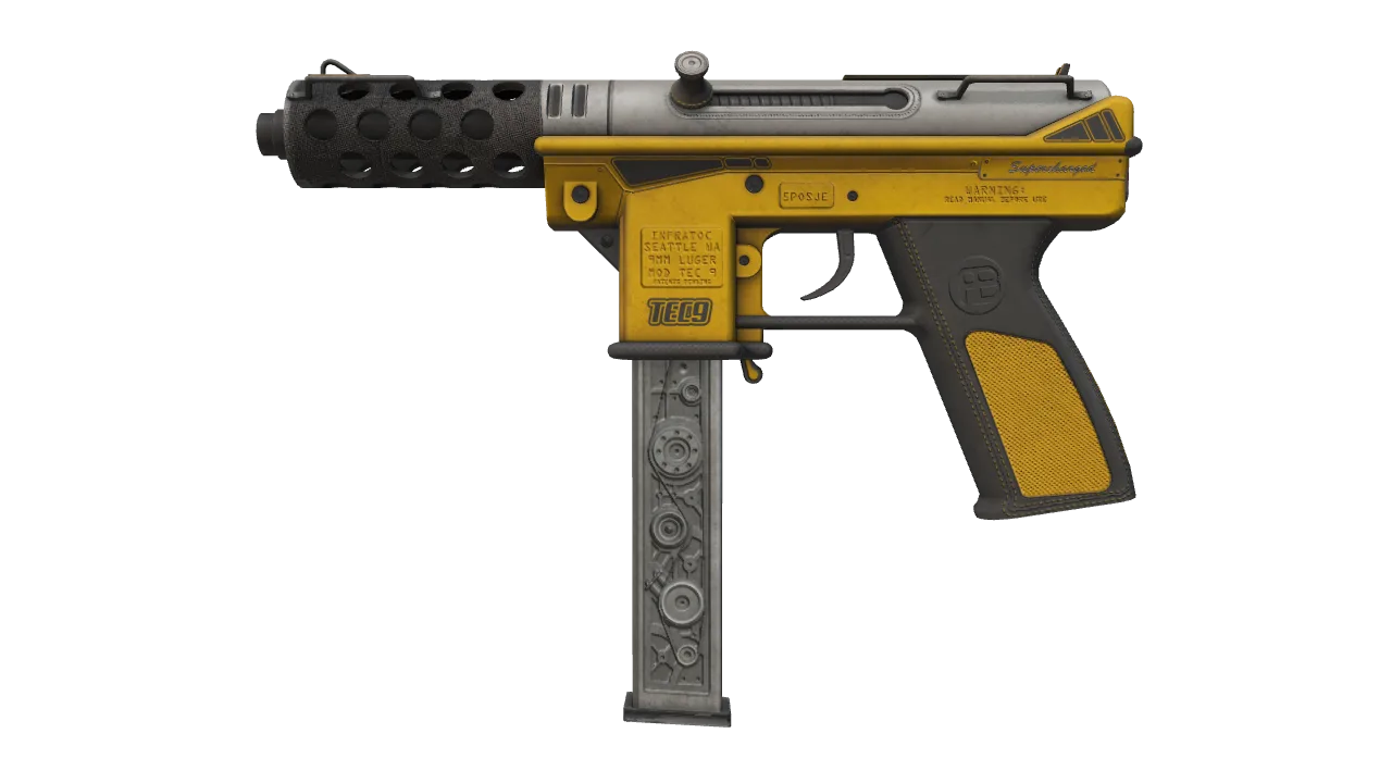 Tec-9 | Fuel Injector (Well-Worn) — Dust II light, front