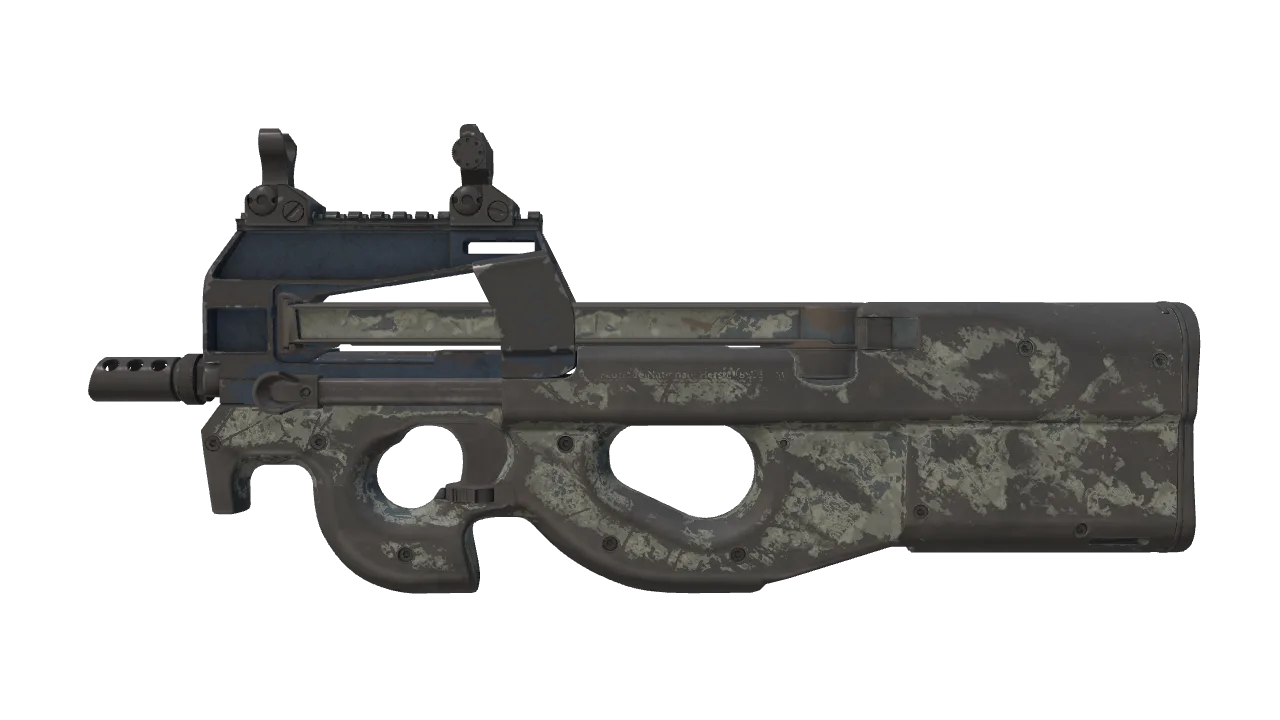 Souvenir P90 | Blue Tac (Battle-Scarred) — Dust II light, front