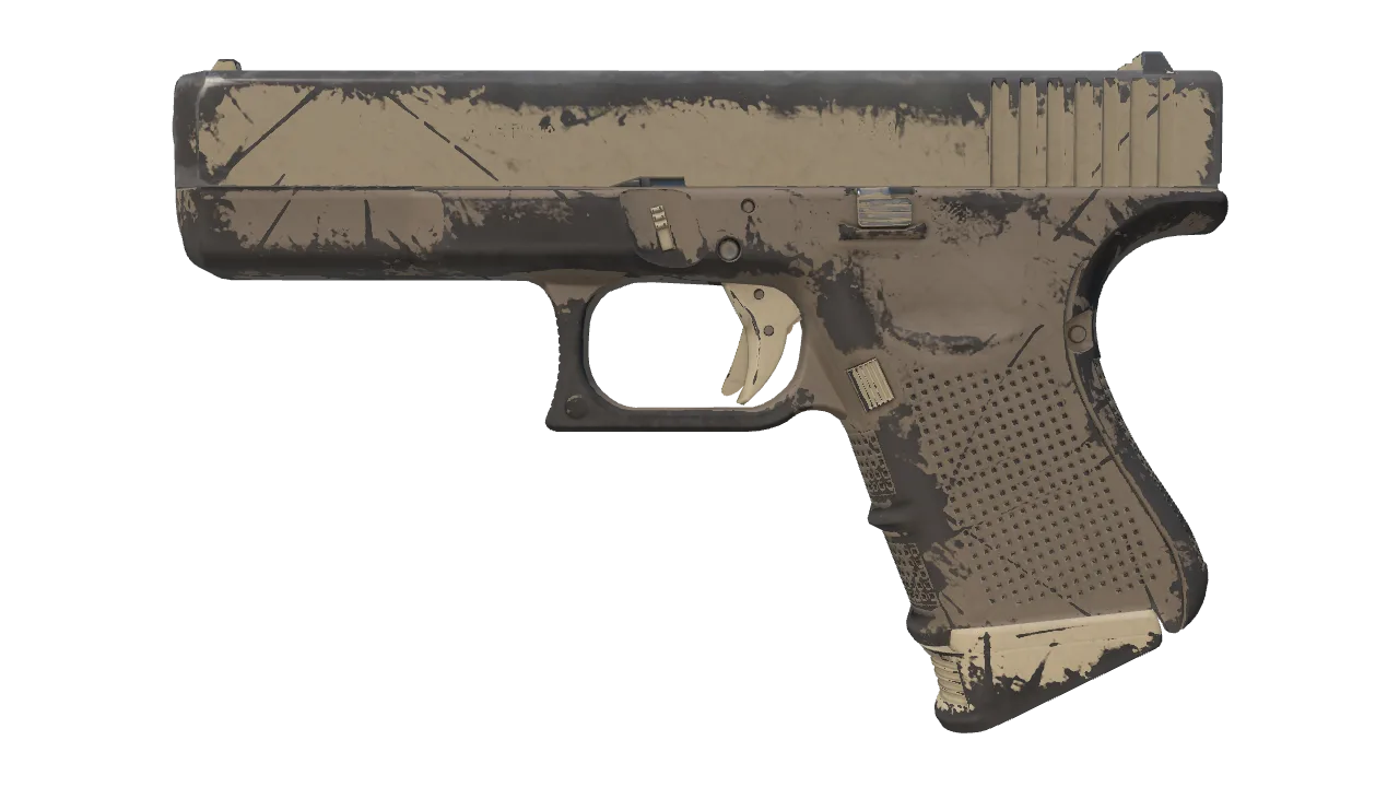 Glock-18 | Sand Dune (Well-Worn) — Dust II light, front