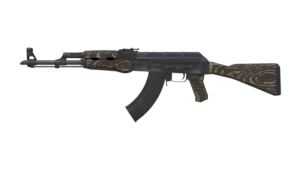 AK-47 | Black Laminate (Battle-Scarred) — Dust II light, front