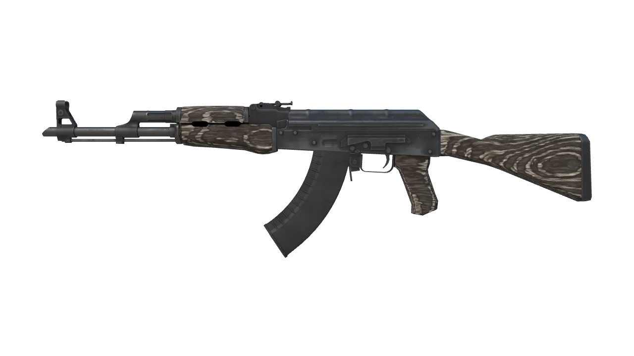 AK-47 | Black Laminate (Field-Tested) — Dust II light, front