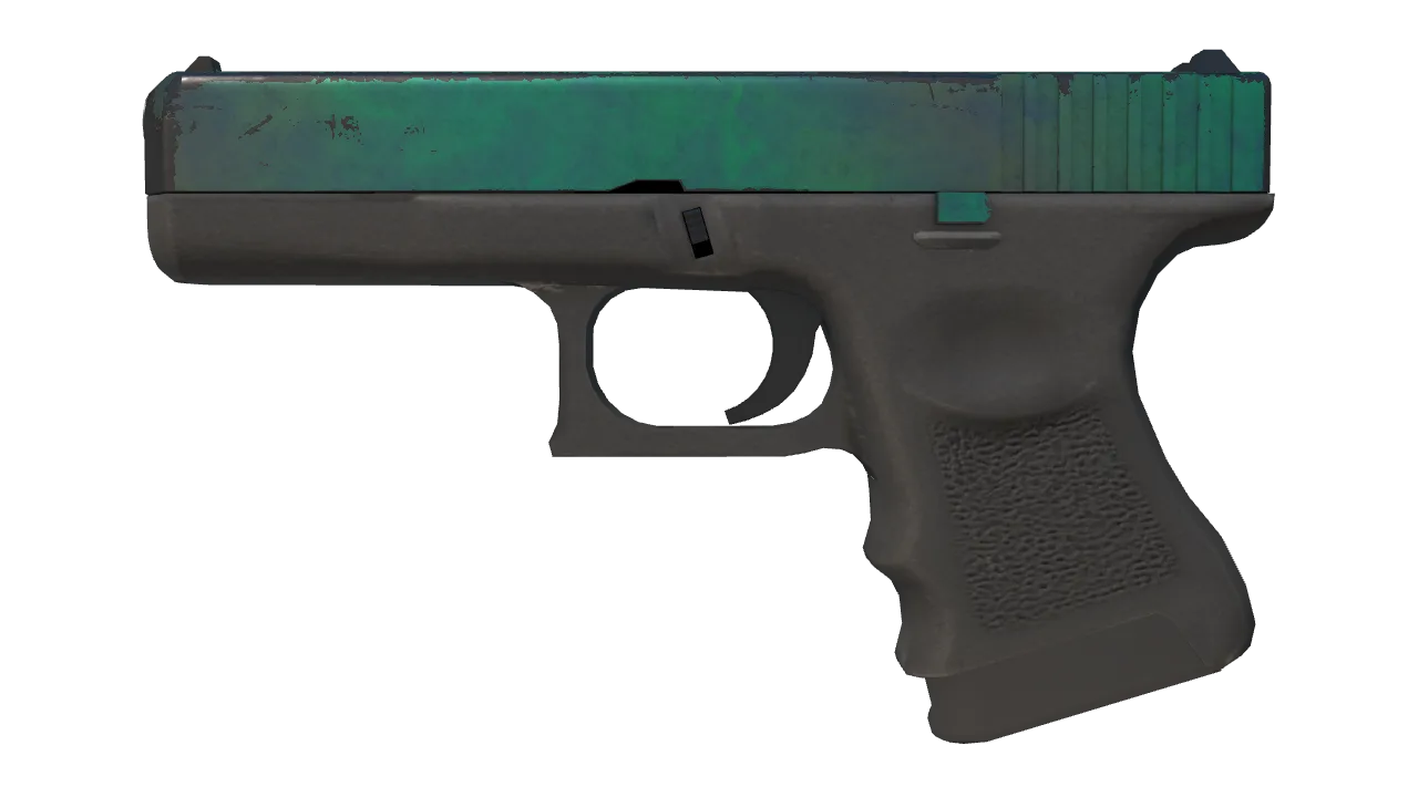 Glock-18 | Gamma Doppler (Phase 2) (Battle-Scarred) — Dust II light, front
