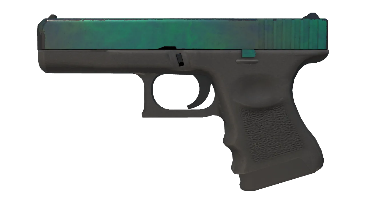 Glock-18 | Gamma Doppler (Phase 2) (Well-Worn) — Dust II light, front