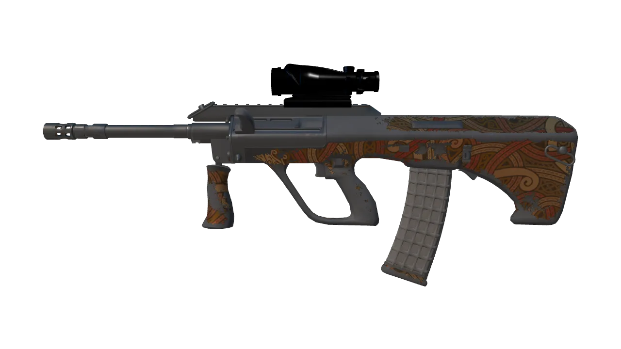 AUG | Flame Jörmungandr (Battle-Scarred) — Dust II light, front
