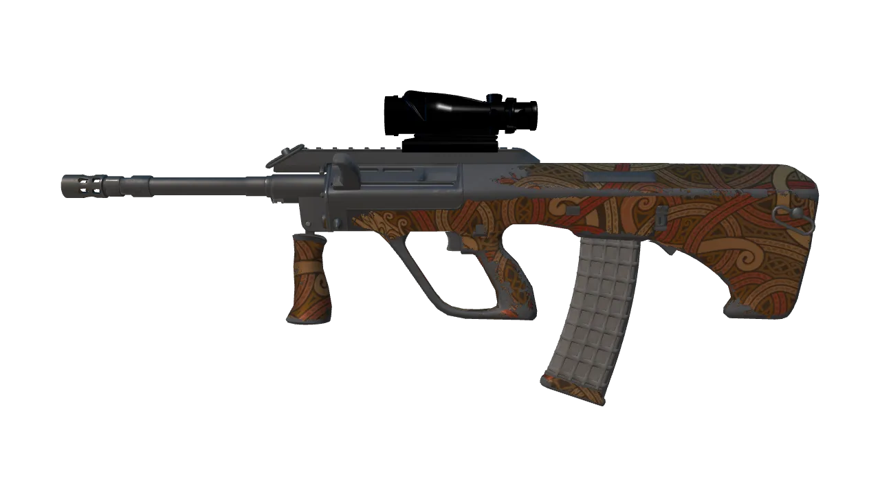 Souvenir AUG | Flame Jörmungandr (Field-Tested) — Dust II light, front