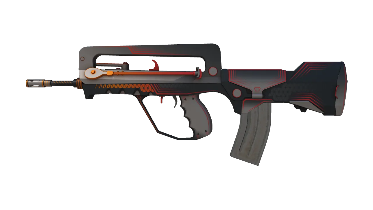 FAMAS | Valence (Minimal Wear) — Dust II light, front