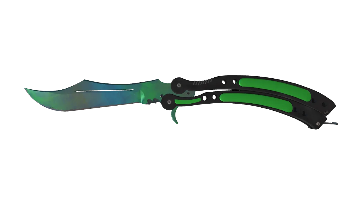 StatTrak™ ★ Butterfly Knife | Gamma Doppler (Phase 3) (Minimal Wear) — Dust II light, front