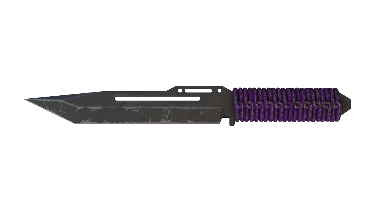 ★ Paracord Knife | Ultraviolet (Battle-Scarred) — Dust II light, front