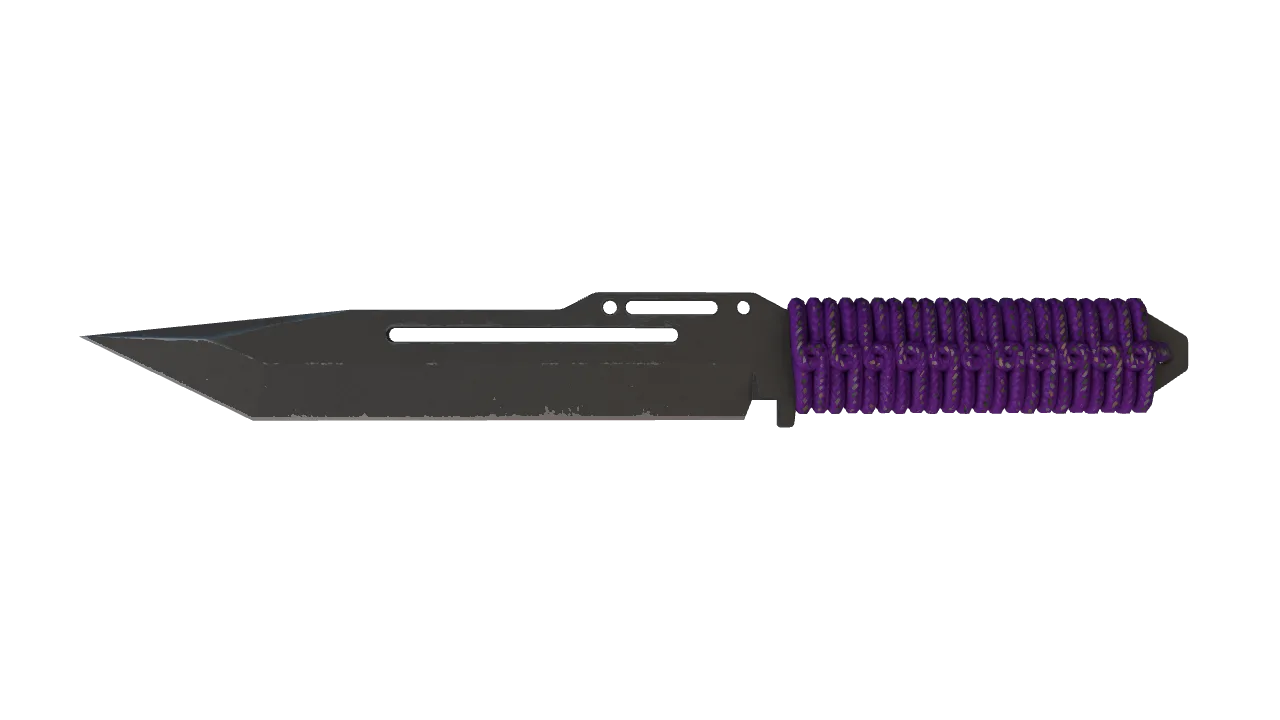 ★ Paracord Knife | Ultraviolet (Well-Worn) — Dust II light, front