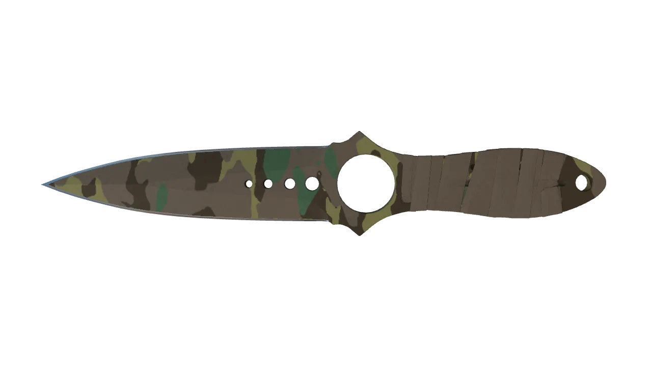 StatTrak™ ★ Skeleton Knife | Boreal Forest (Minimal Wear) — Dust II light, front