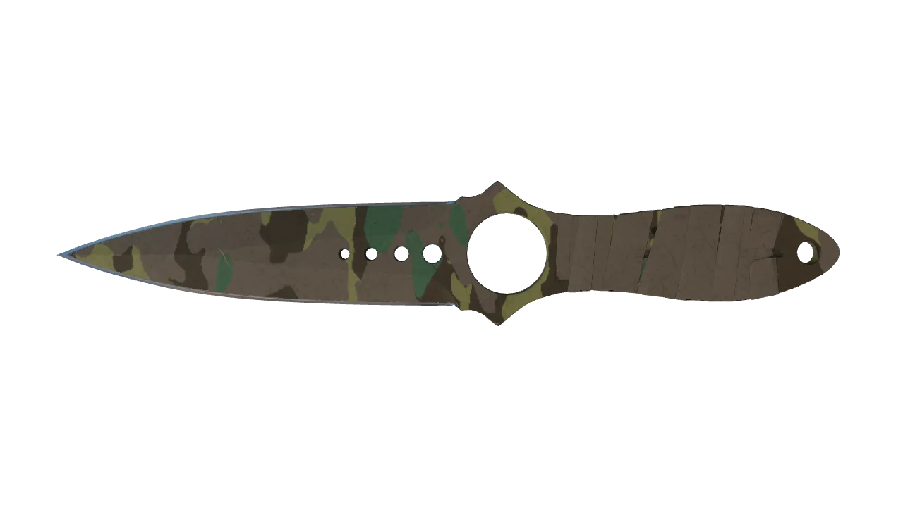 StatTrak™ ★ Skeleton Knife | Boreal Forest (Well-Worn) — Dust II light, front