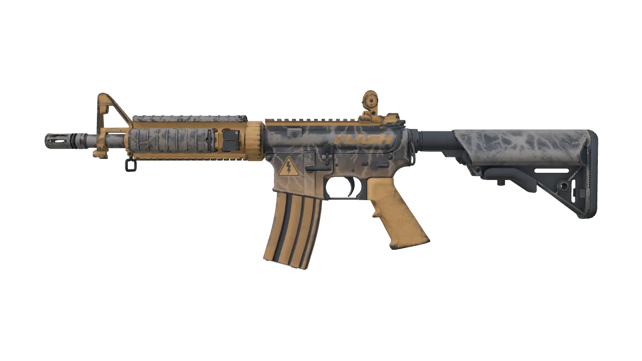 M4A4 | Sheet Lightning (Field-Tested) — Dust II light, front