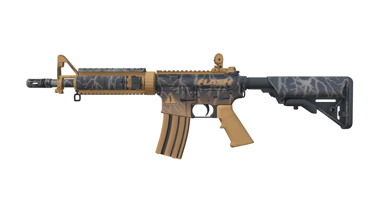 M4A4 | Sheet Lightning (Minimal Wear) — Dust II light, front