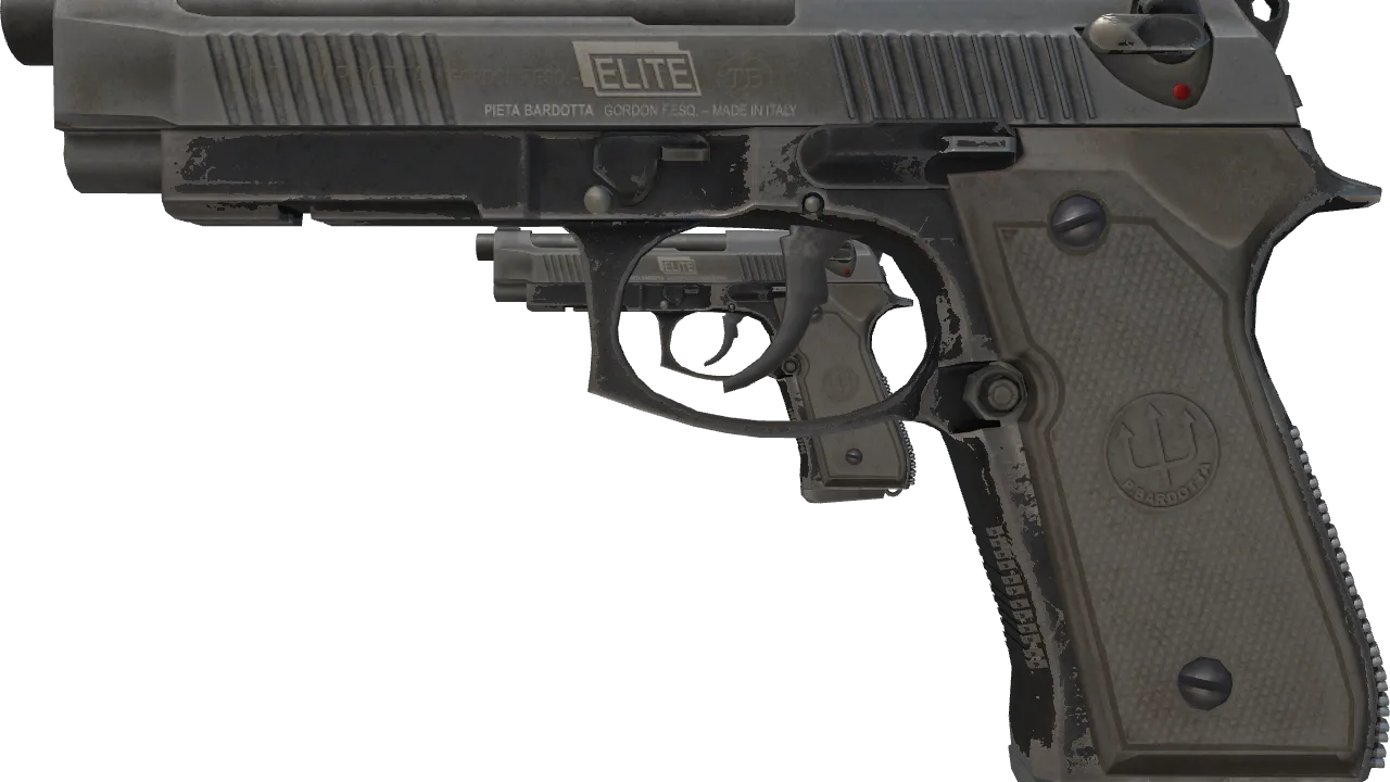 Dual Berettas | Elite 1.6 (Battle-Scarred) — Dust II light, front