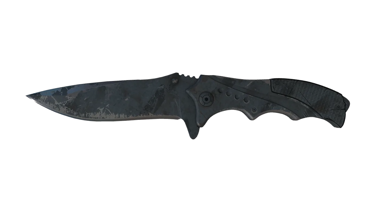★ Nomad Knife | Night Stripe (Battle-Scarred) — Dust II light, front