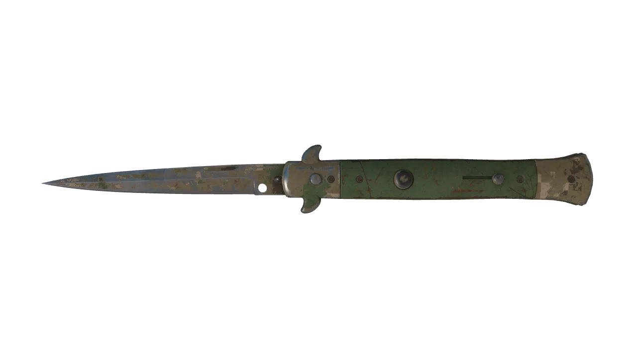 ★ Stiletto Knife | Forest DDPAT (Battle-Scarred) — Dust II light, front