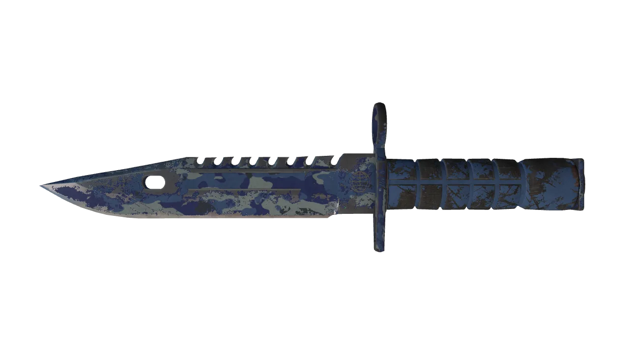 ★ M9 Bayonet | Bright Water (Well-Worn) — Dust II light, front