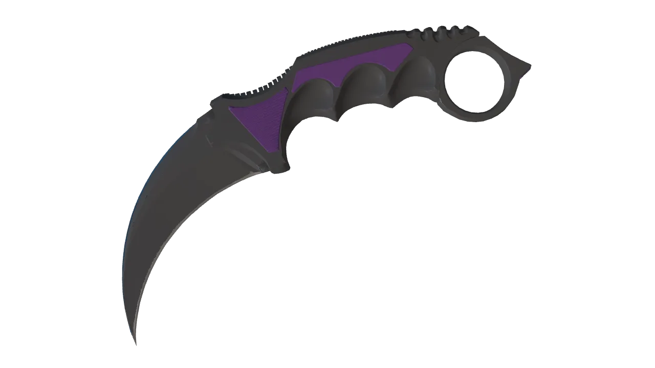 ★ Karambit | Ultraviolet (Minimal Wear) — Dust II light, front