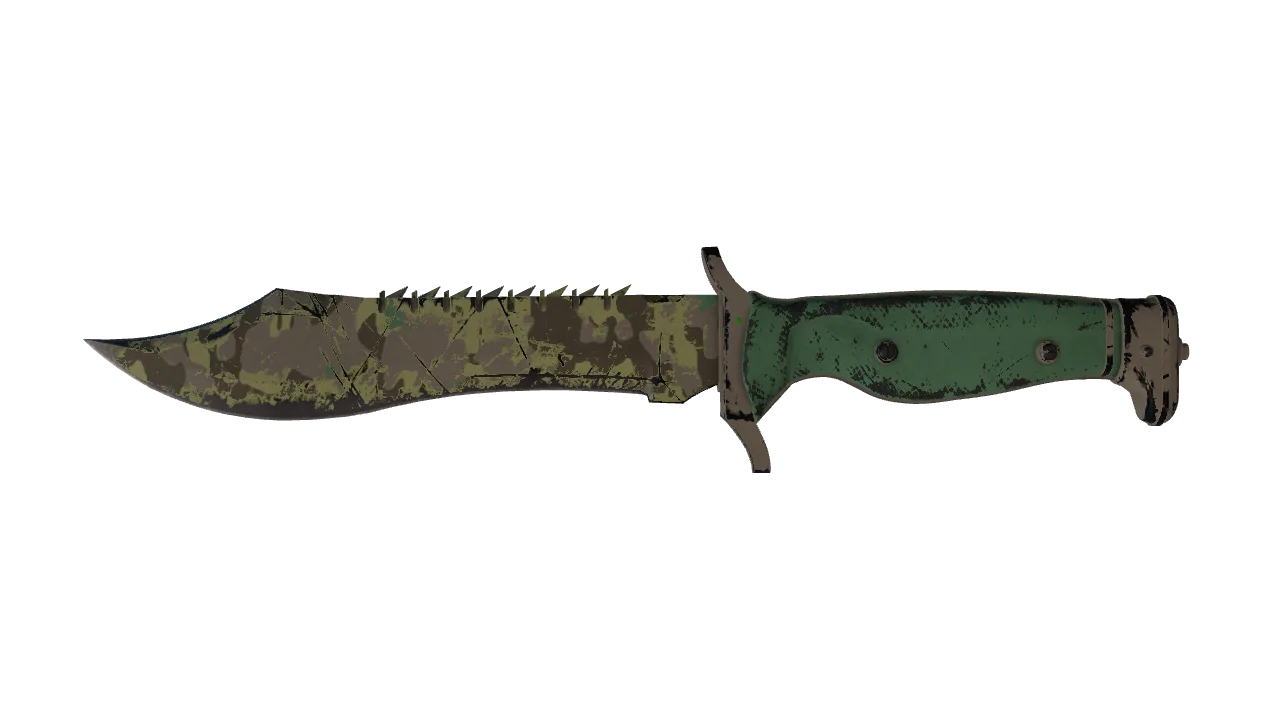 ★ Bowie Knife | Boreal Forest (Well-Worn) — Dust II light, front