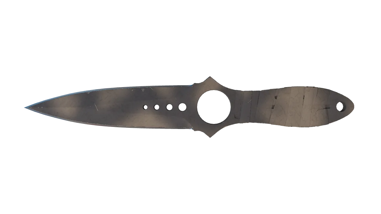 ★ Skeleton Knife | Scorched (Well-Worn) — Dust II light, front