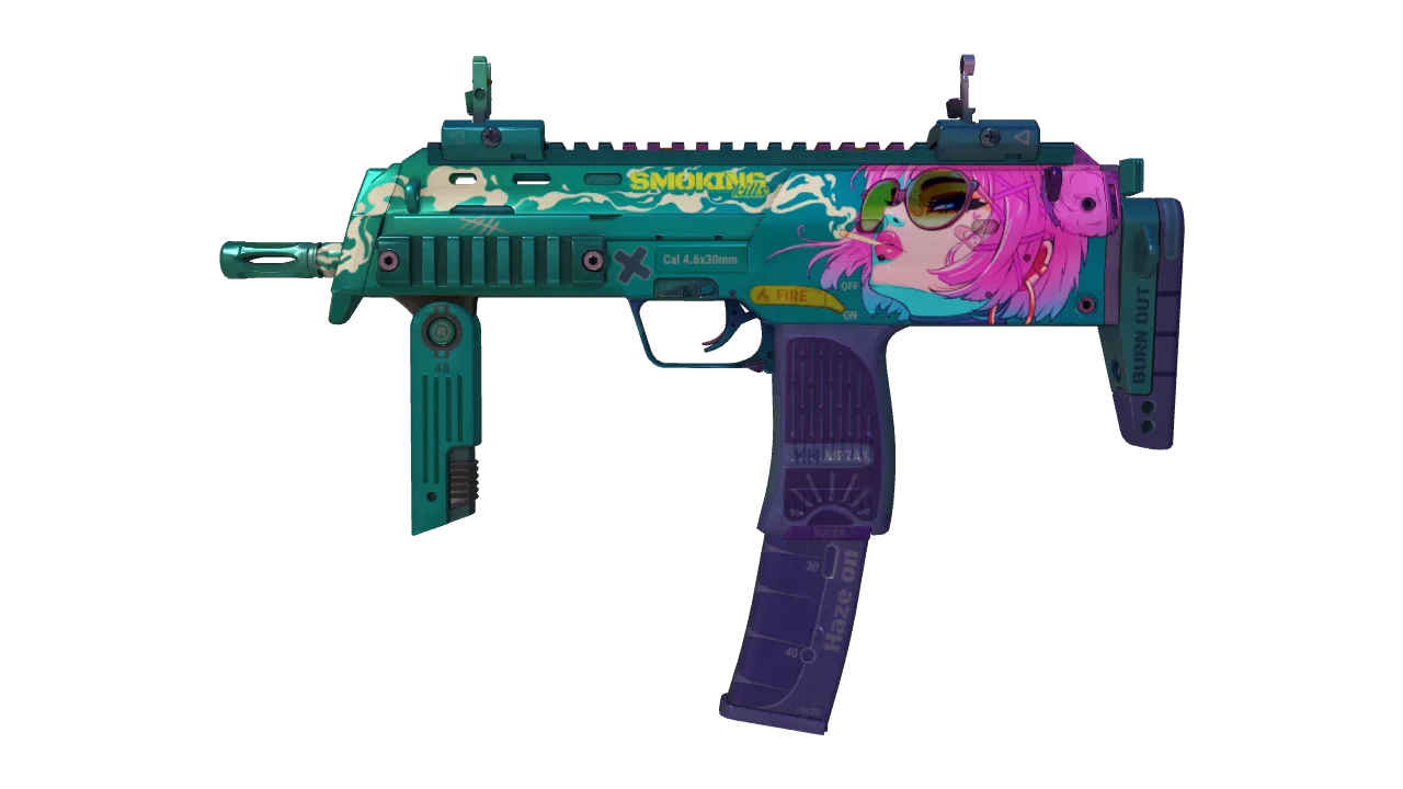 MP7 | Smoking Kills (Factory New) — Dust II light, front