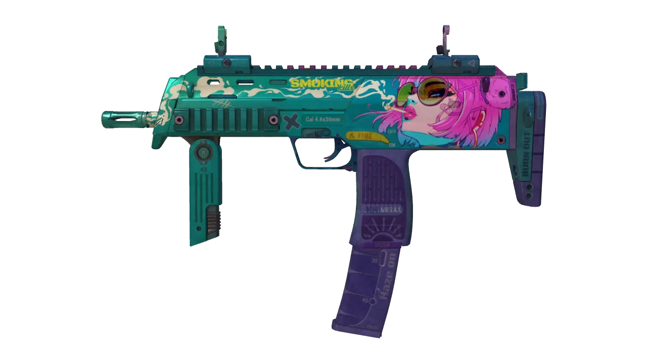 MP7 | Smoking Kills (Field-Tested) — Dust II light, front