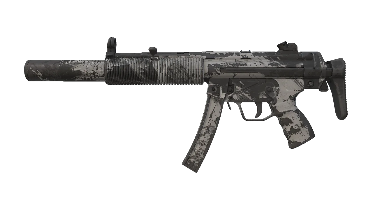 Souvenir MP5-SD | Snow Splash (Well-Worn) — Dust II light, front