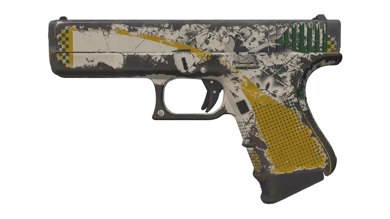 Glock-18 | Glockingbird (Well-Worn) — Dust II light, front