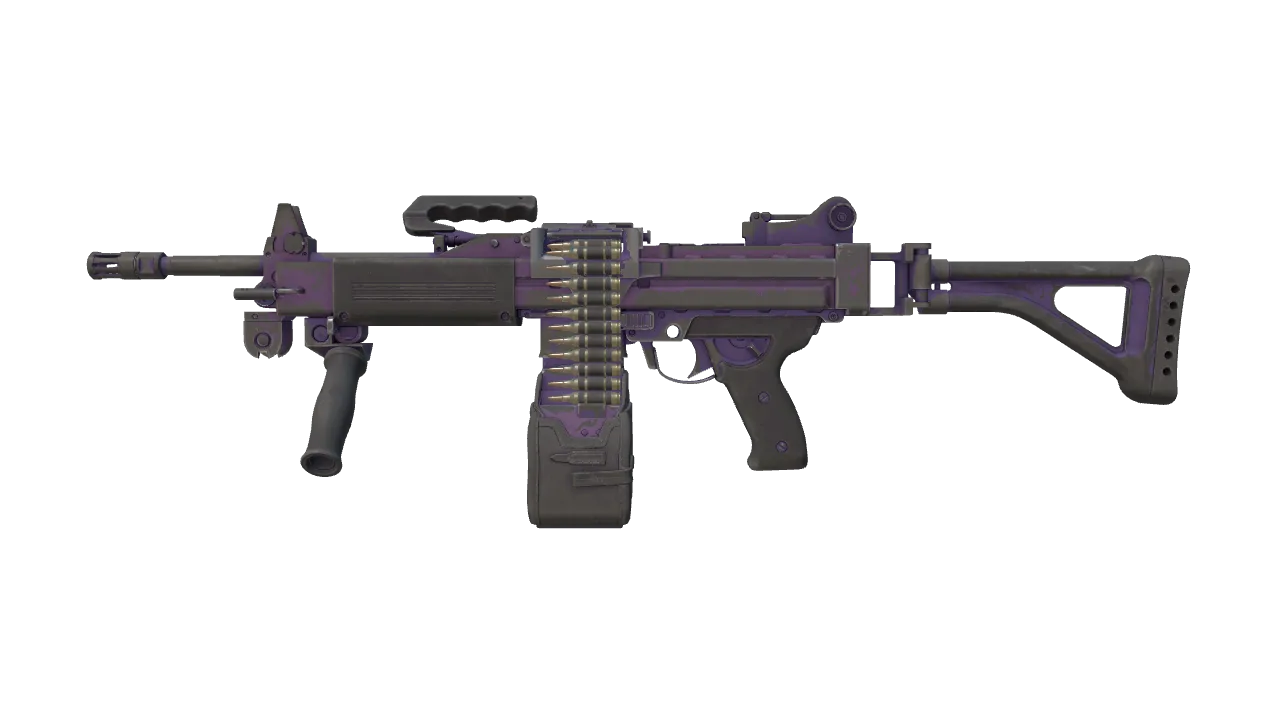 Negev | Sour Grapes (Battle-Scarred) — Dust II light, front