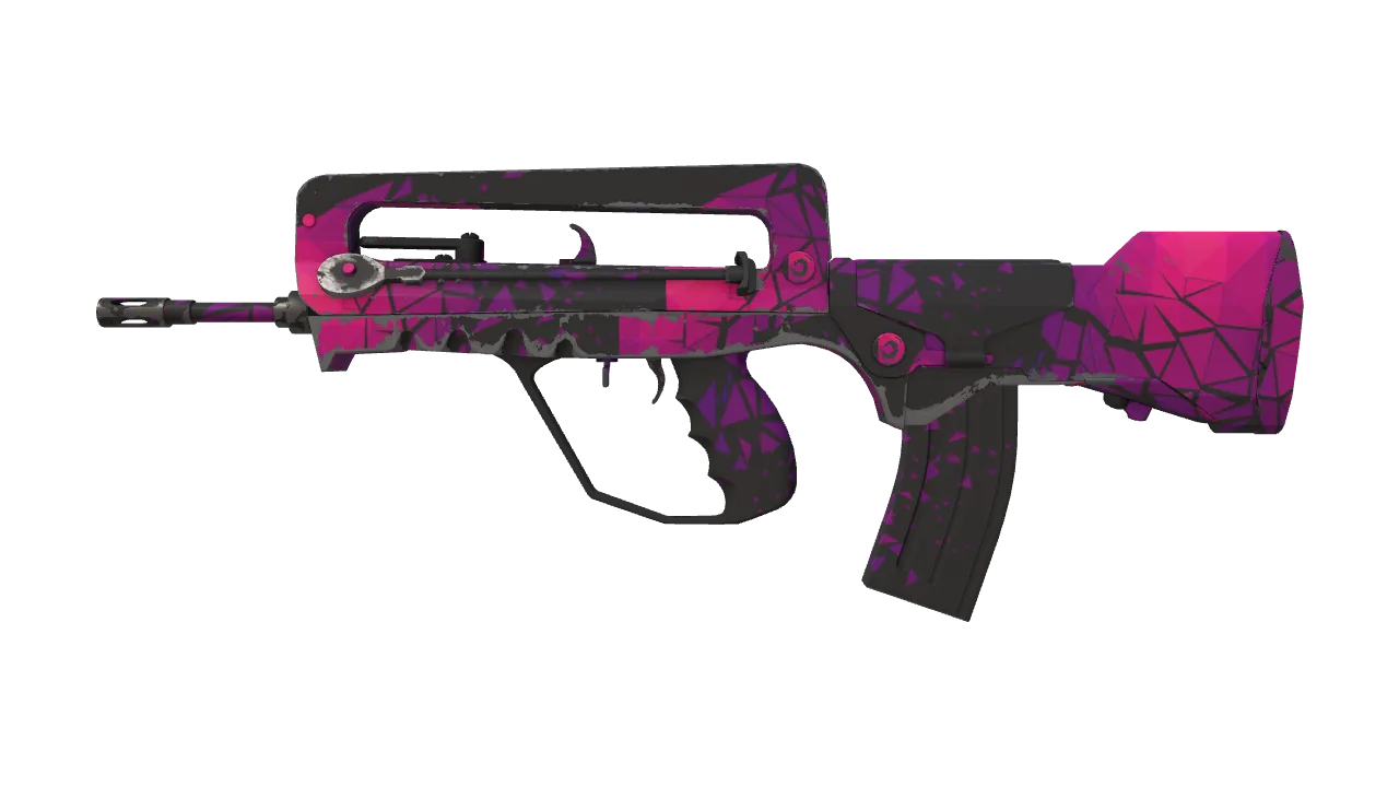 StatTrak™ FAMAS | Pulse (Minimal Wear) — Dust II light, front