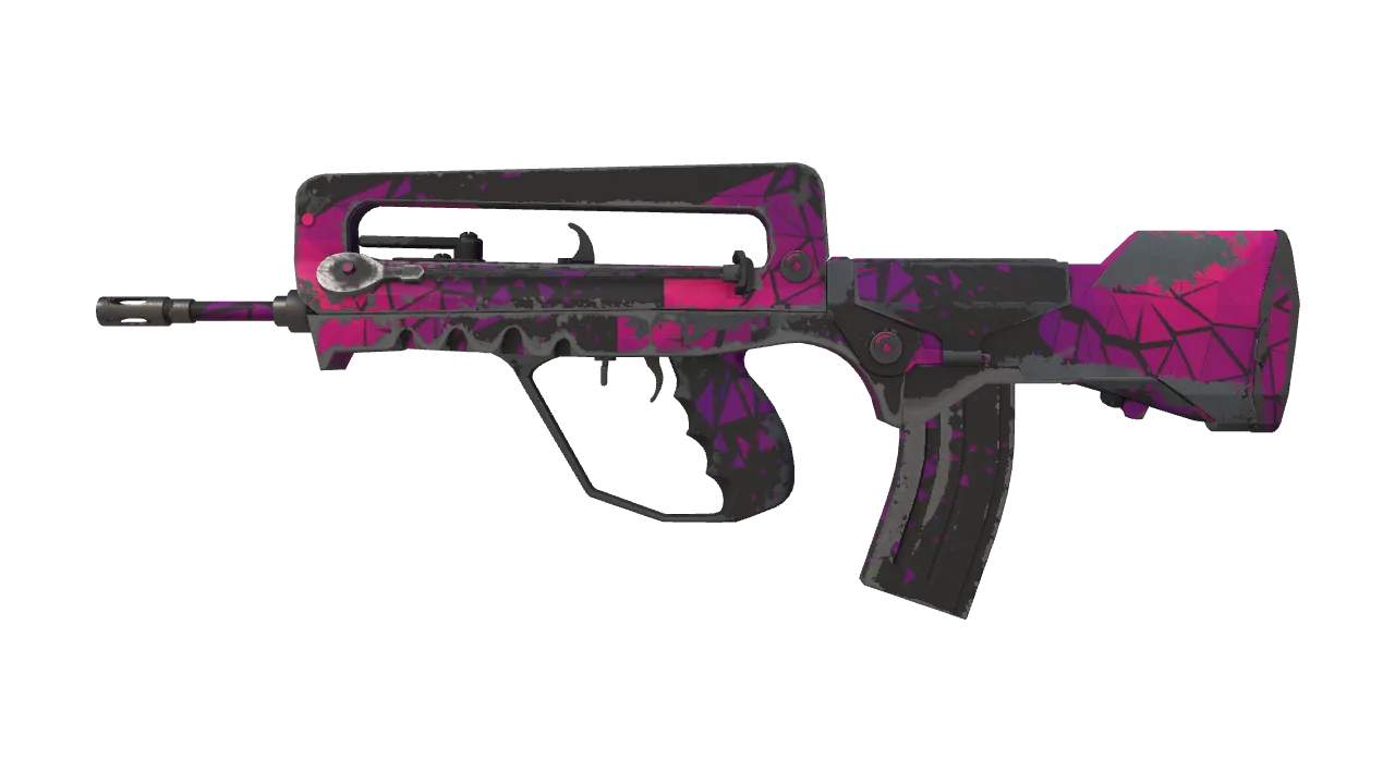 StatTrak™ FAMAS | Pulse (Well-Worn) — Dust II light, front