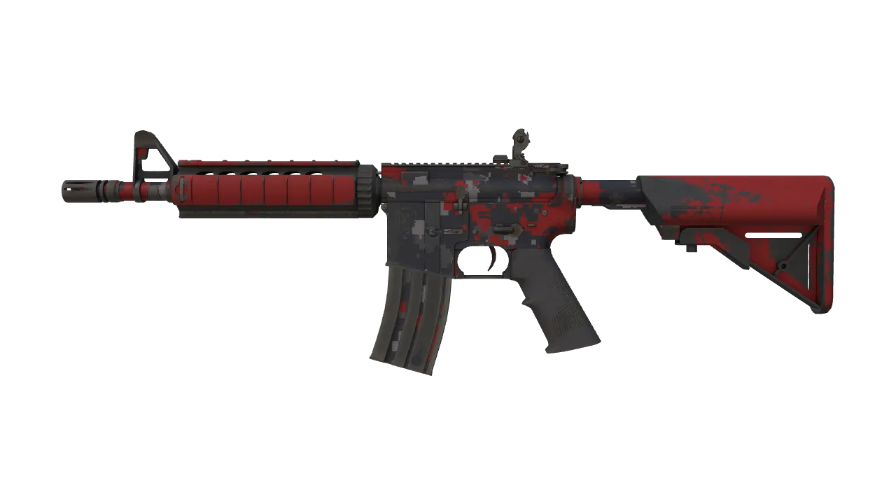 M4A4 | Red DDPAT (Field-Tested) — Dust II light, front