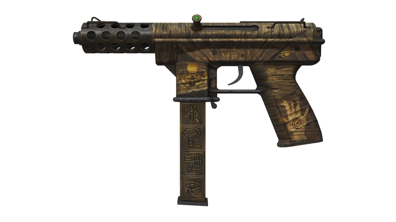 Tec-9 | Mummy's Rot (Well-Worn) — Dust II light, front
