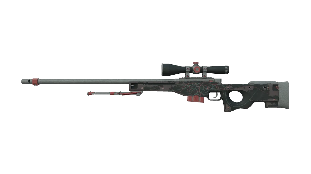 AWP | Capillary (Well-Worn) — Dust II light, front