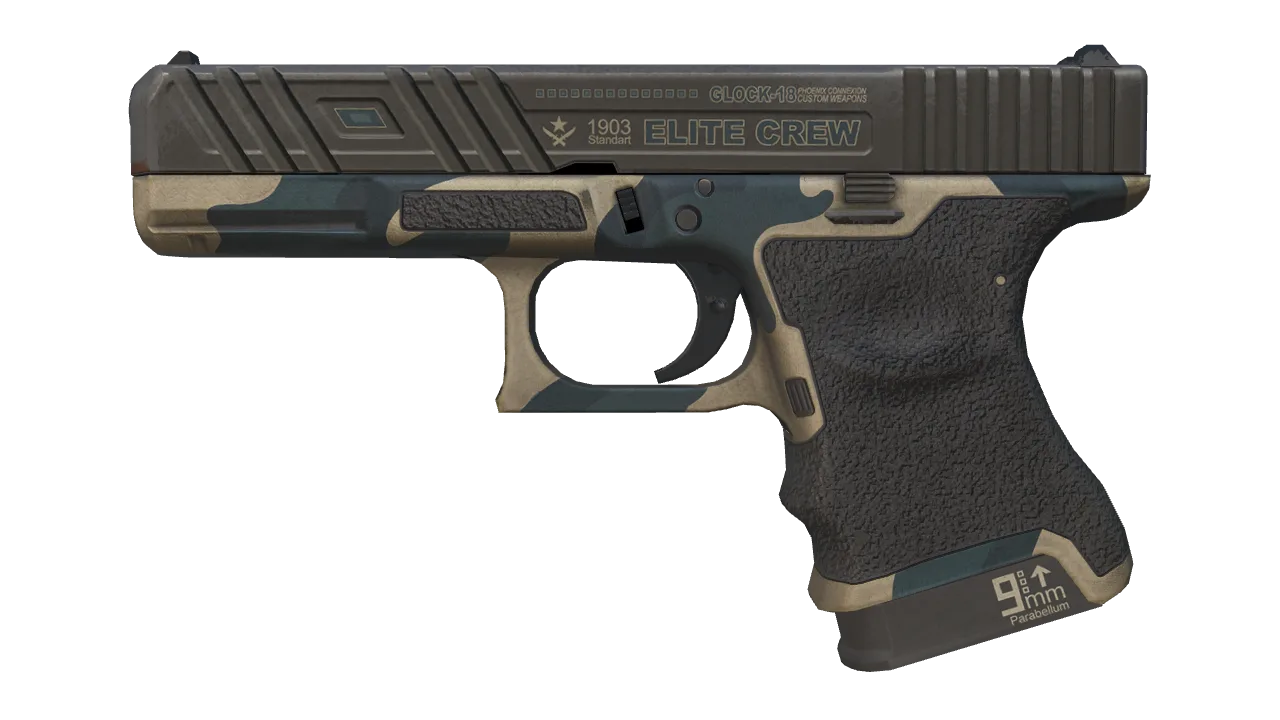 Glock-18 | Winterized (Well-Worn) — Dust II light, front