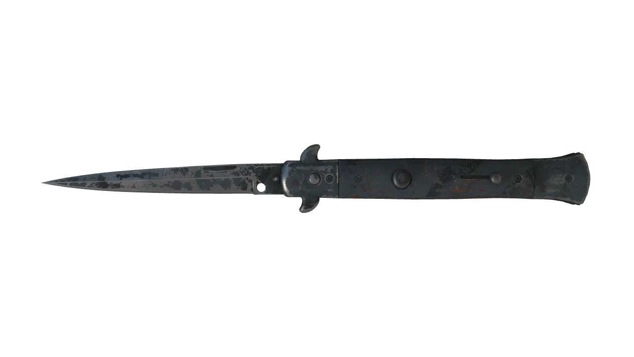 ★ Stiletto Knife | Night Stripe (Battle-Scarred) — Dust II light, front