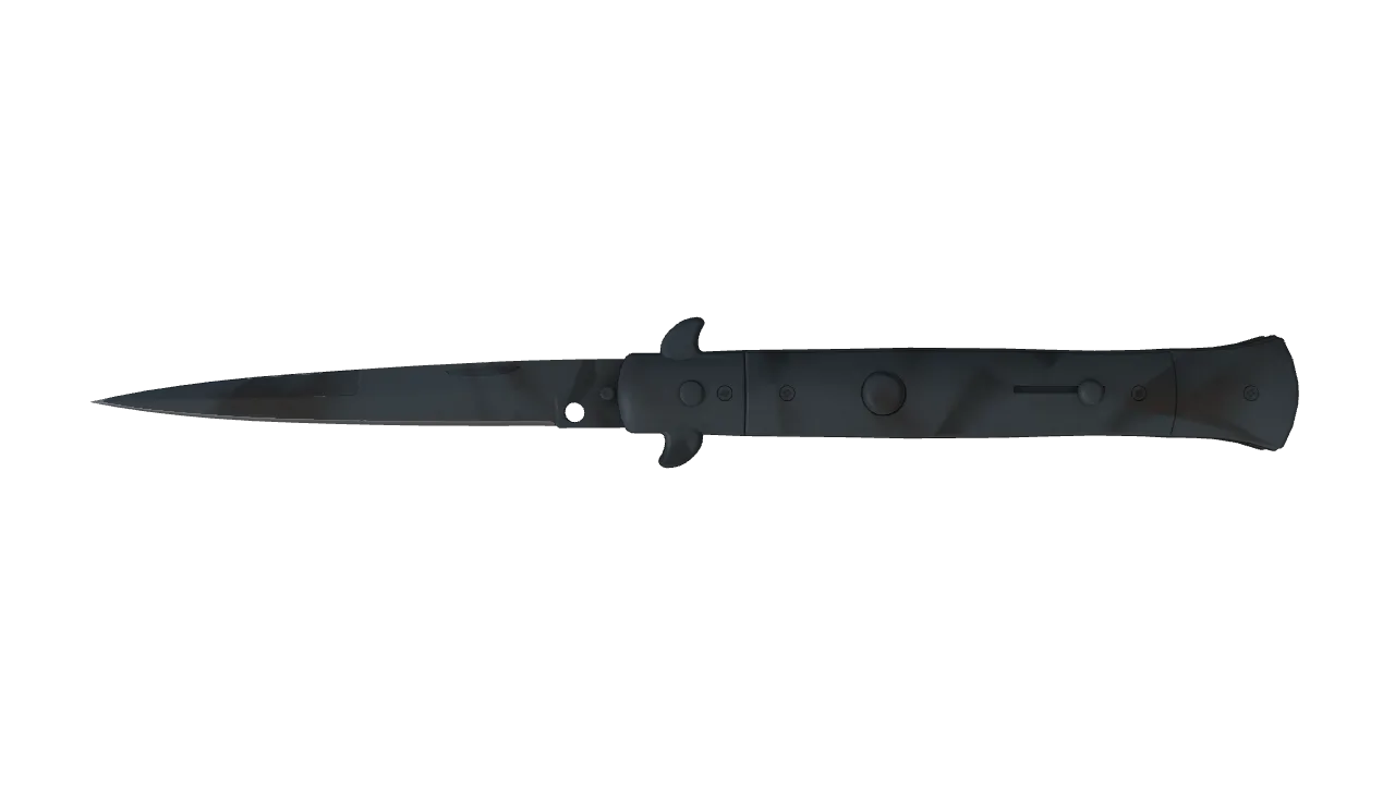 ★ Stiletto Knife | Night Stripe (Minimal Wear) — Dust II light, front