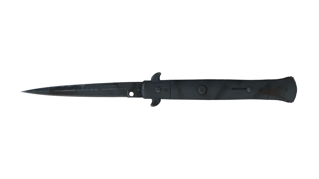 ★ Stiletto Knife | Night Stripe (Well-Worn) — Dust II light, front